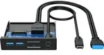 GRAUGEAR USB-HUB+Kartenleser Multi Front Panel. Type-C USB retail - Schwarz