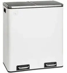 SVITA TM2X30 Wei&szlig; Treteimer 60 Liter Abfalleimer M&uuml;lleimer Design M&uuml;lltrennung