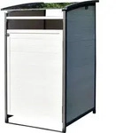 M&uuml;lltonnenbox Holz 73x85x127 cm f&uuml;r 240 L Tonne mit Gasdruckfeder & Zinkdeckel -