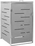 vidaXL M&uuml;lltonnenbox f&uuml;r 1 Tonne 69x77,5x112,5 cm Edelstahl - Grau