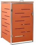 vidaXL M&uuml;lltonnenbox f&uuml;r 1 Tonne 69x77,5x112,5 cm Edelstahl - Orange