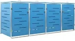 vidaXL M&uuml;lltonnenbox f&uuml;r 4 Tonnen 276,5x77,5x112,5 cm Edelstahl - Blau