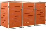 vidaXL M&uuml;lltonnenbox f&uuml;r 3 Tonnen 207x77,5x112,5 cm Edelstahl - Orange