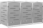 vidaXL M&uuml;lltonnenbox f&uuml;r 3 Tonnen 207x77,5x115 cm Edelstahl - Grau