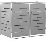 vidaXL M&uuml;lltonnenbox f&uuml;r 2 Tonnen 138x77,5x115,5 cm Edelstahl - Grau