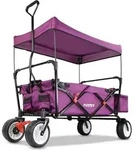 FUXLIFE by FUXTEC Bollerwagen FX-CT350 Purpur | faltbarer Handwagen f&uuml;r Kinder &