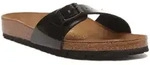 Birkenstock Madrid Frauen E zel Riemen Birko Flor Sandale Schwarz Lack &ndash; 5 UK...