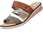 Rieker Damen Pantolette gr&uuml;n kombi, Damen:40 EU - Gr&uuml;n - 40