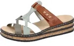 Rieker Damen Plateau Pantoletten Clogs Keilabsatz 62989, Gr&ouml;&szlig;e:37 EU, Farbe:Gr&uuml;n -