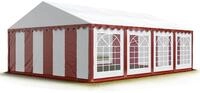 TOOLPORT Partyzelt Festzelt 4x8 m Garten-Pavillon PVC Plane 700 N in rot-wei&szlig;