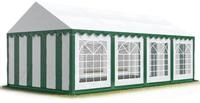 TOOLPORT Partyzelt Festzelt 4x8 m Garten-Pavillon PVC Plane 700 N in gr&uuml;n-wei&szlig;