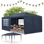 Juskys Partyzelt 3x6 m Blau mit Dach & Seitenw&auml;nden - 18 m2 Sonnenschutz Outdoor
