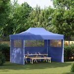 vidaXL Profi-Partyzelt Faltbar mit 3 Seitenw&auml;nden 3&times;4m Stahl Blau
