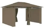 vidaXL Gartenzelt mit Vorh&auml;ngen 4x3 m Taupe 180 g/m2 - Taupe