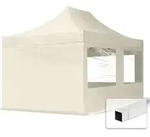 TOOLPORT 3x4,5m Stahl Faltpavillon, inkl. 4 Seitenteile, creme - Creme