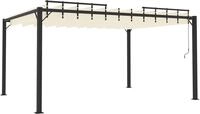 vidaXL Pergola mit Lamellendach 3x4 m Creme Stoff und Aluminium