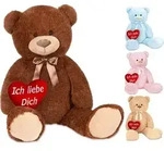 Brubaker XXL Teddyb&auml;r 100 cm Braun mit einem Ich Liebe Dich Herz Stofftier