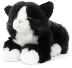 Uni-Toys - Katze schwarz-wei&szlig;, liegend - 20 cm (L&auml;nge) - Pl&uuml;sch-K&auml;tzchen -