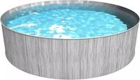 Steinbach Stahlwand Swimming Pool "New Splasher Secure" dunkelgraue Holzoptik &Oslash; 350