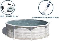 GRE Runder Stahlwandpool mit Nordicoptik KITPR358N &ndash; &Oslash; 350 x 132 cm,...
