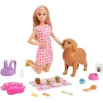 Barbie Puppe (blond) mit Hund & Welpen, Set inkl. Zubeh&ouml;r - Bunt