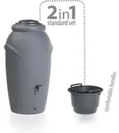 Prosperplast Regentonne AQUACAN Baby 210 L anthrazit mit Wasserhahn - Grau