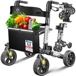 KESSER&reg; Rollator Aluminium faltbar, h&ouml;henverstellbar & bis 136 kg belastbar -
