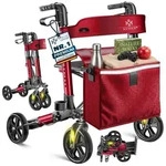 KESSER&reg; Rollator Aluminium faltbar, h&ouml;henverstellbar & bis 136 kg belastbar -...