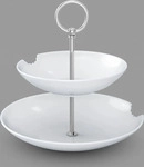 Fiftyeight Products Food-Tempel 2 Stufig 2 tiefe Teller mit Biss - Wei&szlig;