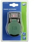 REV Adapter mit Schalter IP44 schwarz-gr&uuml;n