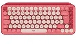 Logitech POP Keys, Mini, Kabellos, Bluetooth, Mechanischer Switch, QWERTY, Burgund,