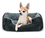 lionto Hundebett, weiches Kuschelbett mit herausnehmbarem Wendekissen &