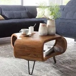 FineBuy Couchtisch Sheesham Massivholz Wohnzimmertisch mit Ablagefach &...