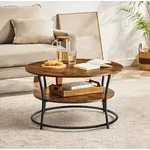 VASAGLE Couchtisch rund mit Eisengestell &Oslash; 80 x 45 cm einfacher Aufbau abkanten