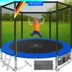 KESSER&reg; - Trampolin | Rheinland GS | Komplettset mit Sicherheitsnetz, Leiter,