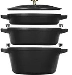 La Cocotte Kochtopfset 3-teilig - Schwarz