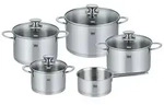 ELO Galant Topfset Edelstahl Volumenskala Induktion silberfarben 5-teilig -...