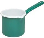 Riess Schneltopf mit Stiel aus Emaille 12 cm Nature green - Gr&uuml;n