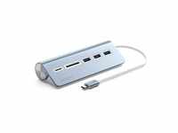 Satechi Type-C Aluminum USB Hub & Card Reader - Blau