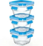 EMSA Clip&Close Glas Frischhaltedose Glas, 0,18 L - Blau/Transparent