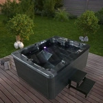 Home Deluxe 23383, HOME DELUXE - Outdoor Whirlpool Black MARBLE inkl. Treppe und