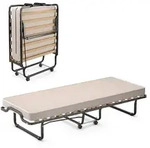 COSTWAY 90x200cm G&auml;stebett klappbar mit Matratze bis 120kg, auf R&auml;dern -