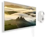 K&Ouml;NIGHAUS Panorama Infrarotheizung 1200W - Aussicht Toscana mit Thermostat - Schwarz
