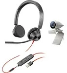Poly Studio P5 USB HD Bundle mit Blackwire C3325 - Hellgrau