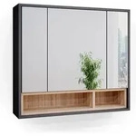Badspiegelschrank Vicco Beatrice Anthrazit 80 x 72 cm, Model 34837 - Dunkelgrau