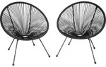 tectake&reg; 2 Gartenst&uuml;hle Santana Retro im Acapulco-Stil - Schwarz