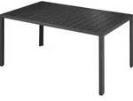 tectake Gartentisch h&ouml;henverstellbares Aluminiumgestell rostfrei 150x90x74,5 cm