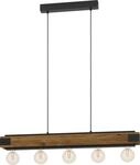 EGLO Pendelleuchte Layham, 5 flammige H&auml;ngelampe Vintage, Industrial, Retro,