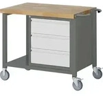 STIER Fahrbare Werkbank Premium, 3 Schubladen, 100x70x88cm, pulverbeschichteter Stahl