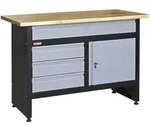 STIER Werkbank Basic, 4 Schubladen, Belastbarkeit 300 kg, BxTxH 1200x600x840 mm, mit